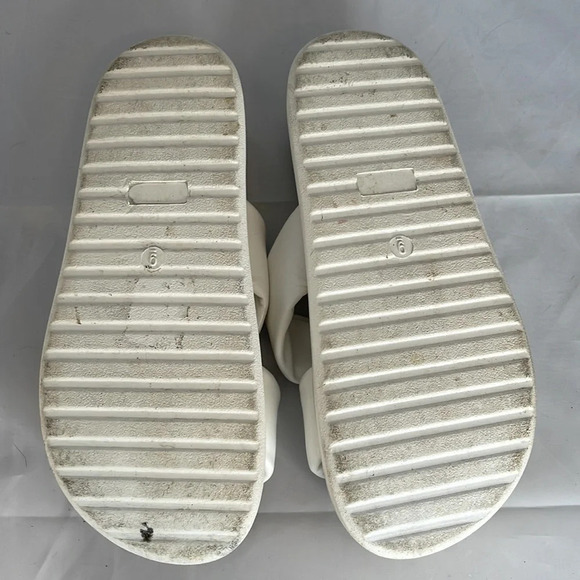 SHEIN Platform Padded Chunky Slides White Faux Leather Twist Strap Sandals 9 - Picture 8 of 10